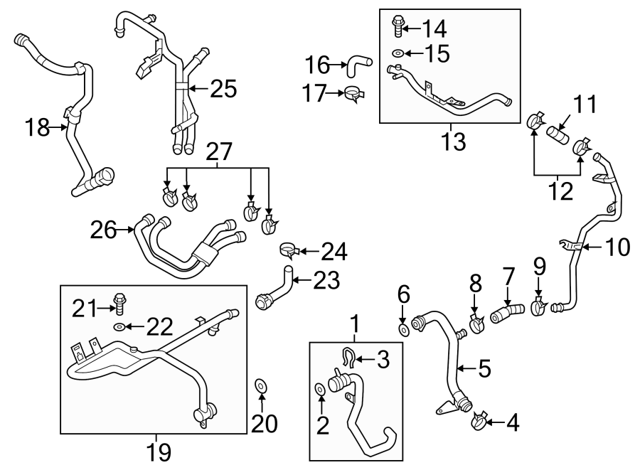 2009 Volkswagen Jetta Radiator Coolant Hose Seal. SUPPLY, RETURN