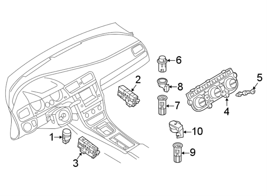 Volkswagen Alltrack Rivet. Control. Clip. Cluster. Heater. HVAC