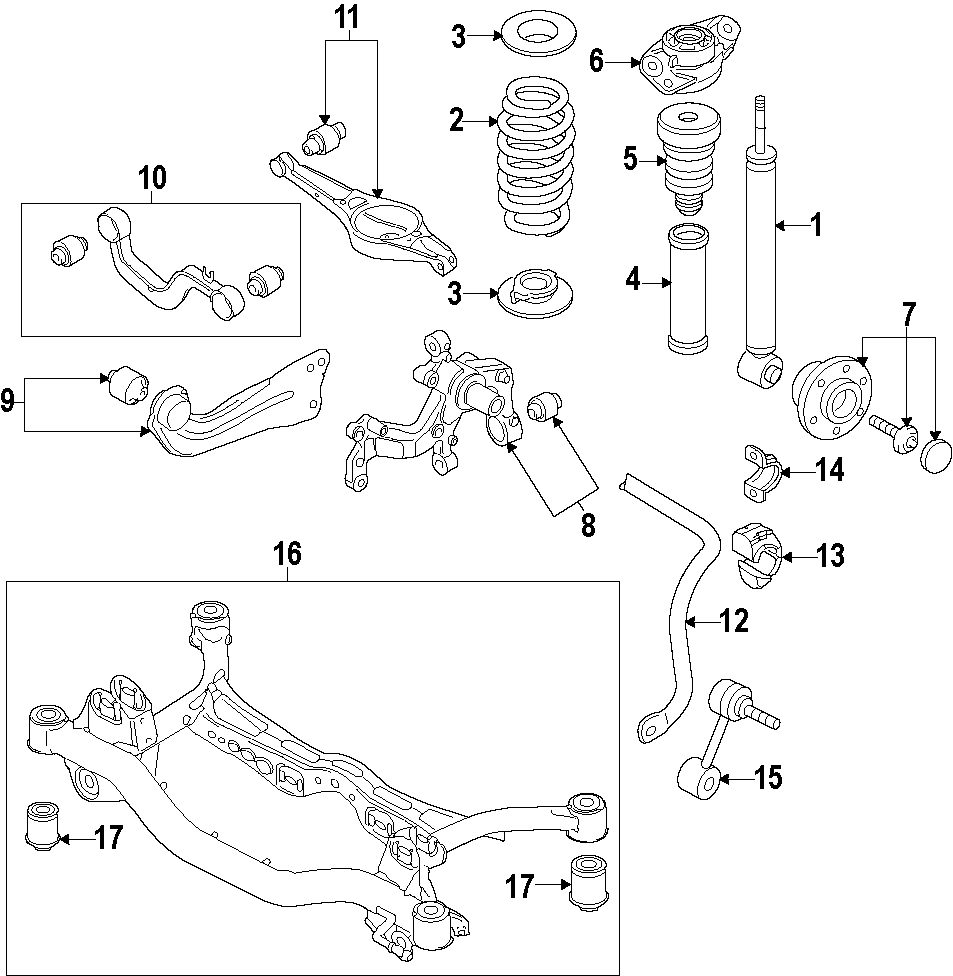 2004 Volkswagen Jetta GLI Suspension Control Arm (Rear, Lower). Left