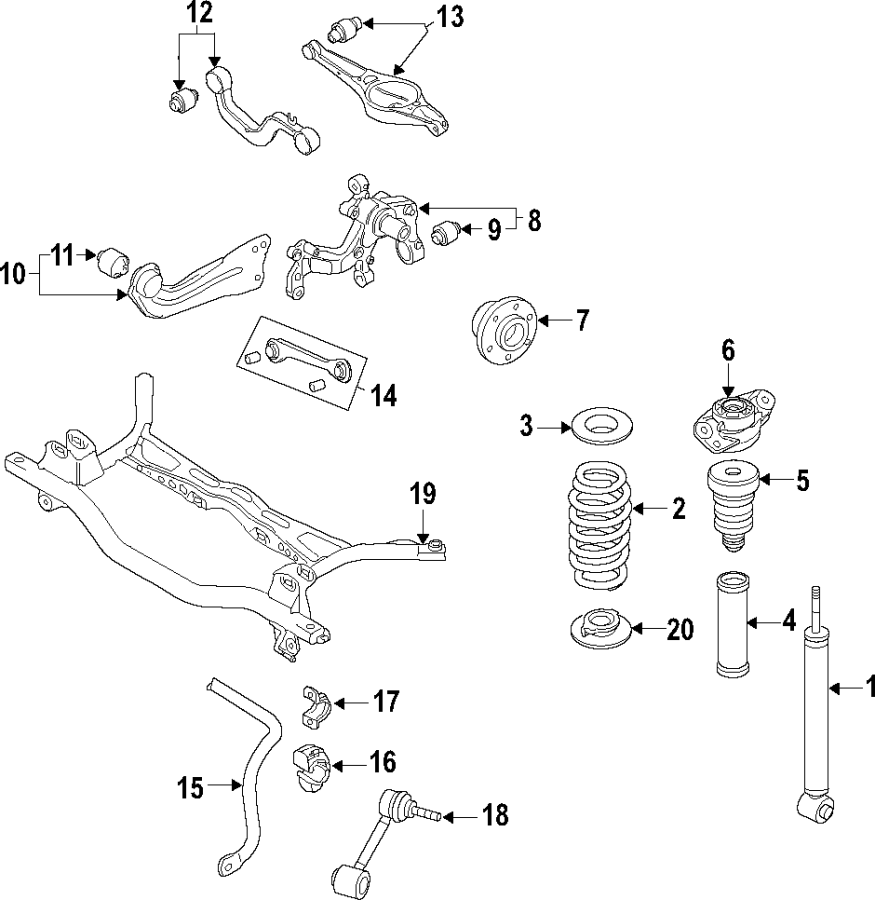 2015 Volkswagen Tiguan. Suspension, upper, left - 5Q0512149F - Genuine ...